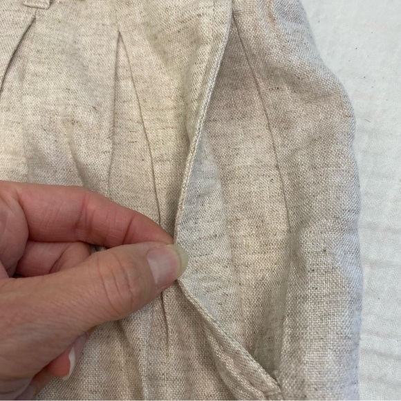 NWT Banana Republic Tan Cream Linen Blend Flowy Chino Shorts Belt Pockets 16 - Picture 6 of 13